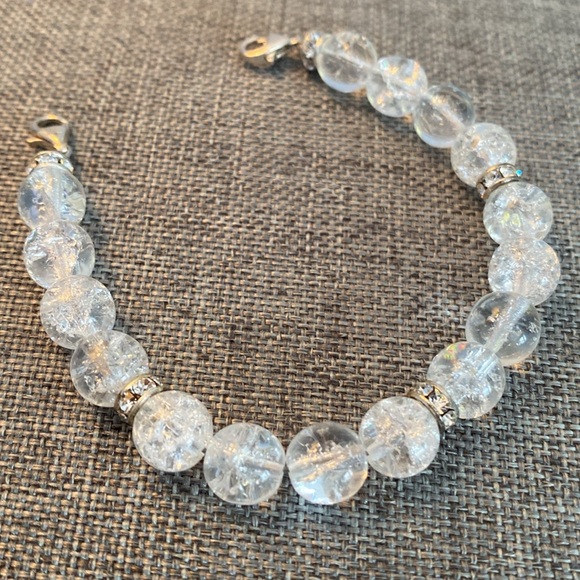 Vintage Crackle Glass/925 Bracelet - Picture 2 of 2